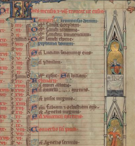 Image for January in a Book of Hours (Cambridge, UL, MS Dd.4.17)