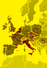 Image for A map of the spread of printing in Europe: where the books are today