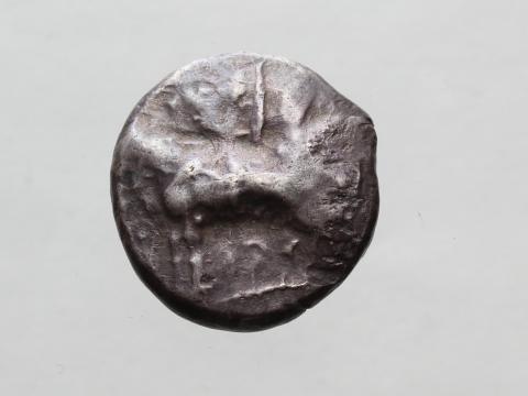 Image for BSH9: Silver stater of King Onasi-, Paphos (Cyprus), probably c. 450-420 BC.  Kraay and Moorey 1981, no.60. [Obverse]