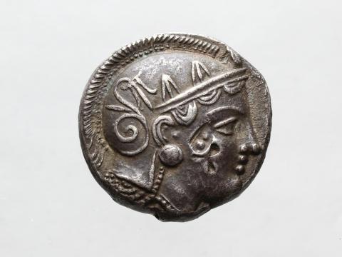 Image for Clone of T31: Silver Athenian owl imitation, struck by the Egyptian satrap Sabakes, c.340-333 BC. [Obverse]