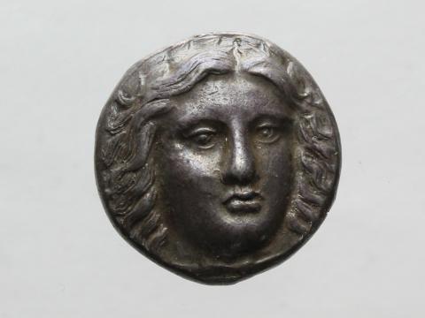 Image for Clone of T2: Silver tetradrachm in the name of Idrieus, satrap of Caria (351-344 BC). [Obverse]