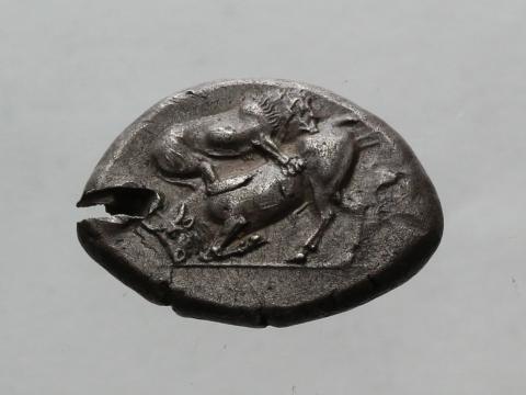 Image for Clone of T7: Silver stater in the name of the Lycian dynast Kuprlli of Xanthos, c. 480-420 BC. [Obverse]