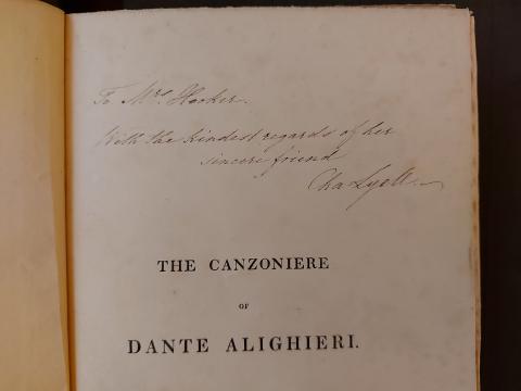 Image for The first Translation of Dante's Lyric Poetry in English, Lyell 1835 to Mrs Hooker