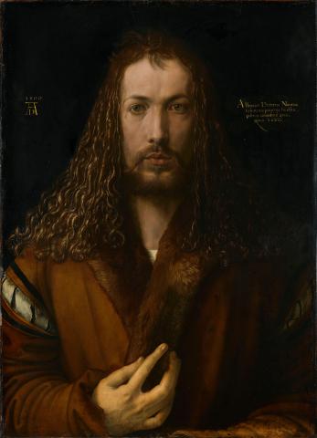 Image for Albrecht Durer, Self-portrait in fur coat, 1500