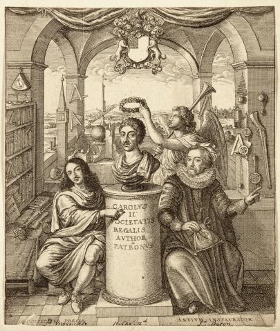 Image for Frontispiece, Thomas Sprat, History of the Royal Society, 1667