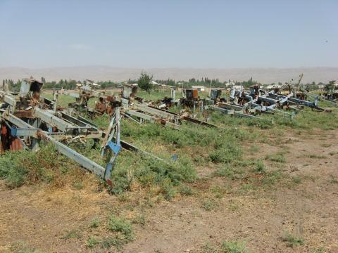 Image for Fig.1 Rusting Soviet-era Cotton Combine Harvesters near Yovon, Tajikistan