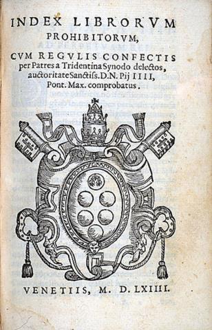 Image for Index Librorum Prohibitorum, Venice, 1564