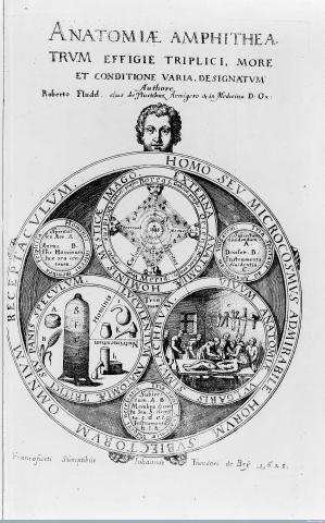 Image for Man as Microcosm, from Robert Fludd, Anatomiae amphitheatrum, 1623