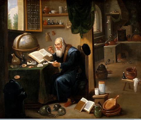 Image for Follower of David Teniers, Alchemist in his Laboratory