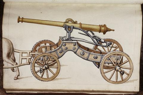 Image for A Cannon on a Four-Wheeled Carriage (1582)