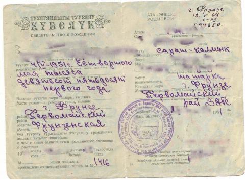 Image for Certificate of purges (Kyrgyzstan)