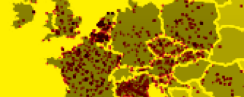 Image for A map of the spread of printing in Europe: where the books are today