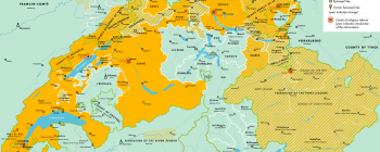 Image for Map of religious divisions in the Swiss Confederation (1536)